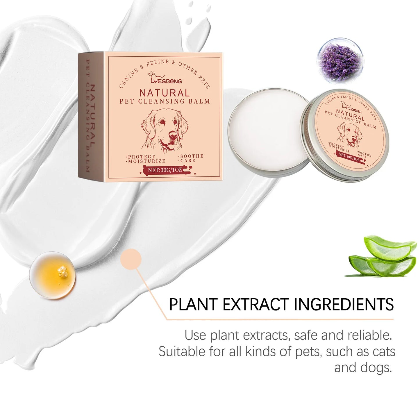 Pet Tears Cleansing Cream, Gentle Cleansing Pet Cat and Dog Tears Care Eye Care Cleansing Cream