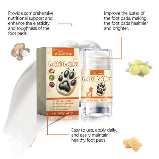 40g Pet Paw Protection Balm Dog Foot Moisturizer Household Pet Paw Balm Pet Cat Foot Care Cream Cleaning Supplies