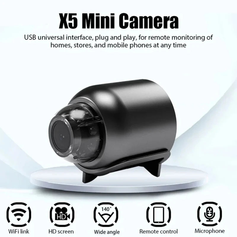 New X5 Mini Camera 1080P Clear Night Vision Lightweight Portable Premium Cams Motion Detection Wireless Surveillance Camera