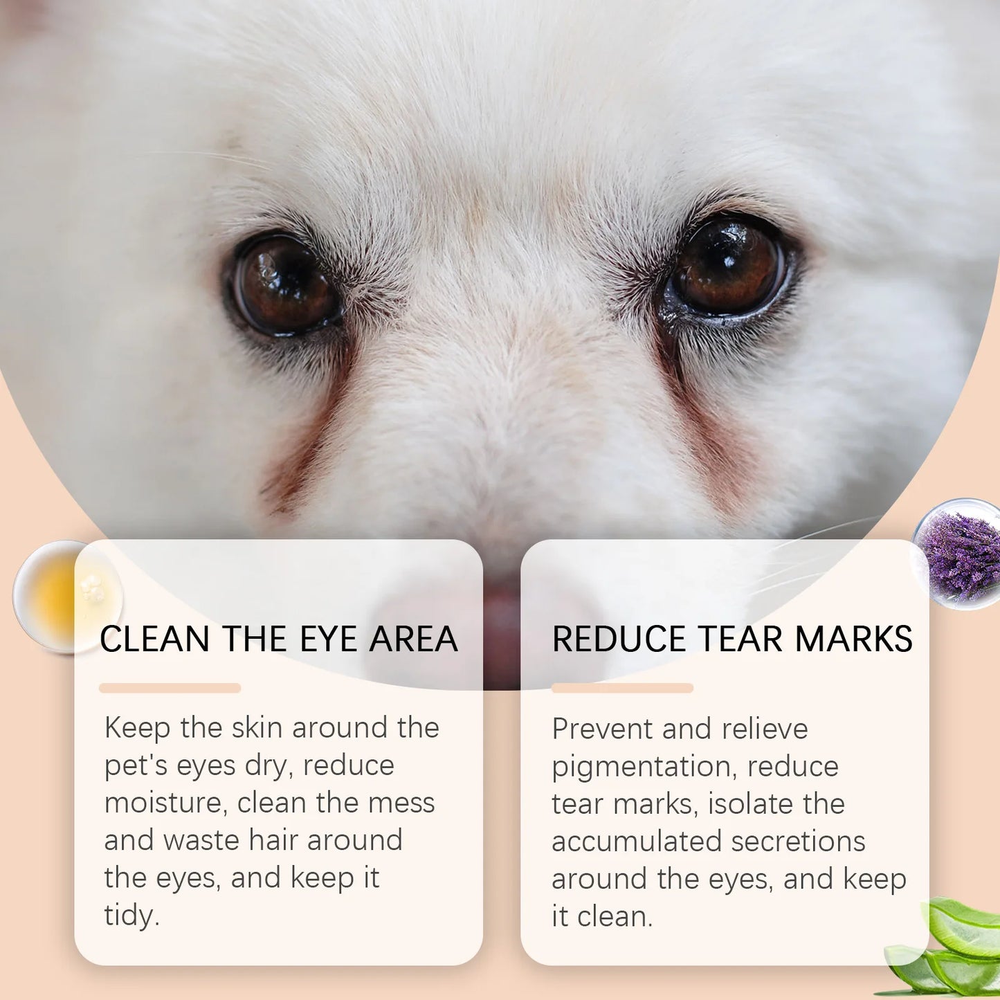 Pet Tears Cleansing Cream, Gentle Cleansing Pet Cat and Dog Tears Care Eye Care Cleansing Cream