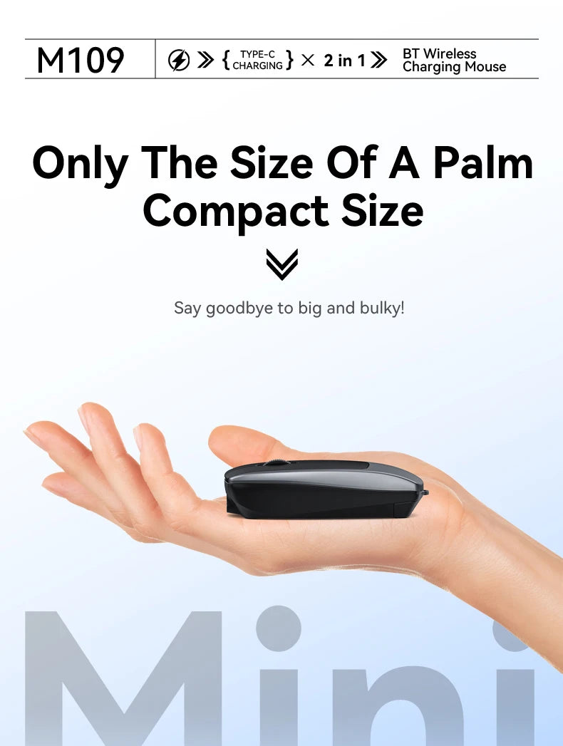 Portable Bluetooth 5.1 Wireless Mini Mouse Rechargeable TF Card Reader Silent Adjustable DPI Mouse for Phone Tablet Notebook