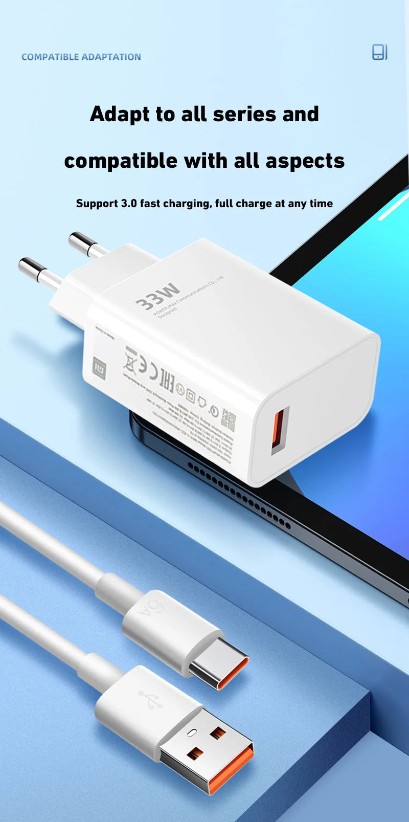 120W EU Plug Charger Ultra Fast Charger QC 5.0 Type-C Cable 67W 55W 33W Rapid Charging Adapter For iPhone Huawei 2025