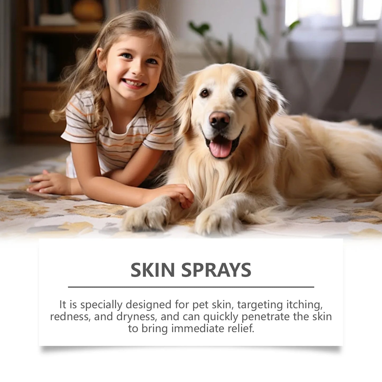 Pet Skin Care Spray Relieve Itching Reduce Redness Antipruritic Improve Dryness Long Lasting Moisturizing Suitable for Cats Dog