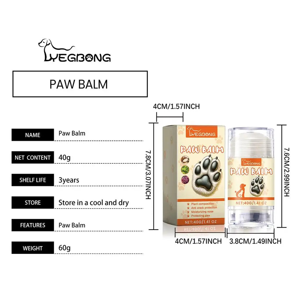 40g Pet Paw Protection Balm Dog Foot Moisturizer Household Pet Paw Balm Pet Cat Foot Care Cream Cleaning Supplies