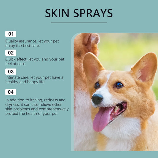Pet Skin Care Spray Relieve Itching Reduce Redness Antipruritic Improve Dryness Long Lasting Moisturizing Suitable for Cats Dog