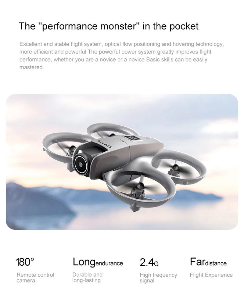 Xiaomi D16 Mini Drone 8K HD-VR Dual-camera 180 ° ESC Optical Flow obstacle avoidance Motor Drone UAV Remote Control Quadcopter