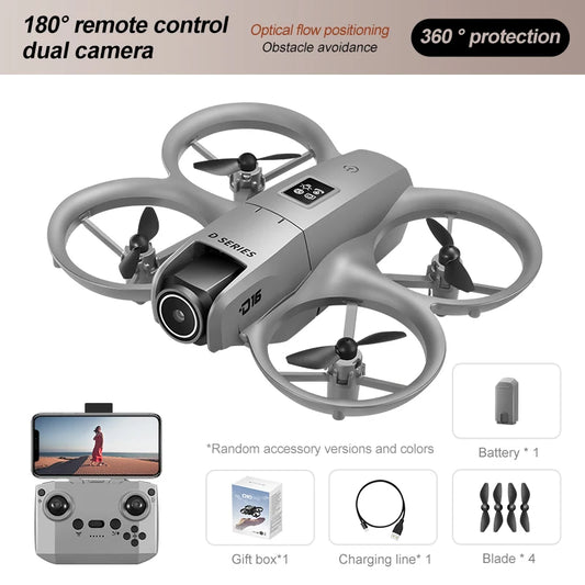 Xiaomi D16 Mini Drone 8K HD-VR Dual-camera 180 ° ESC Optical Flow obstacle avoidance Motor Drone UAV Remote Control Quadcopter