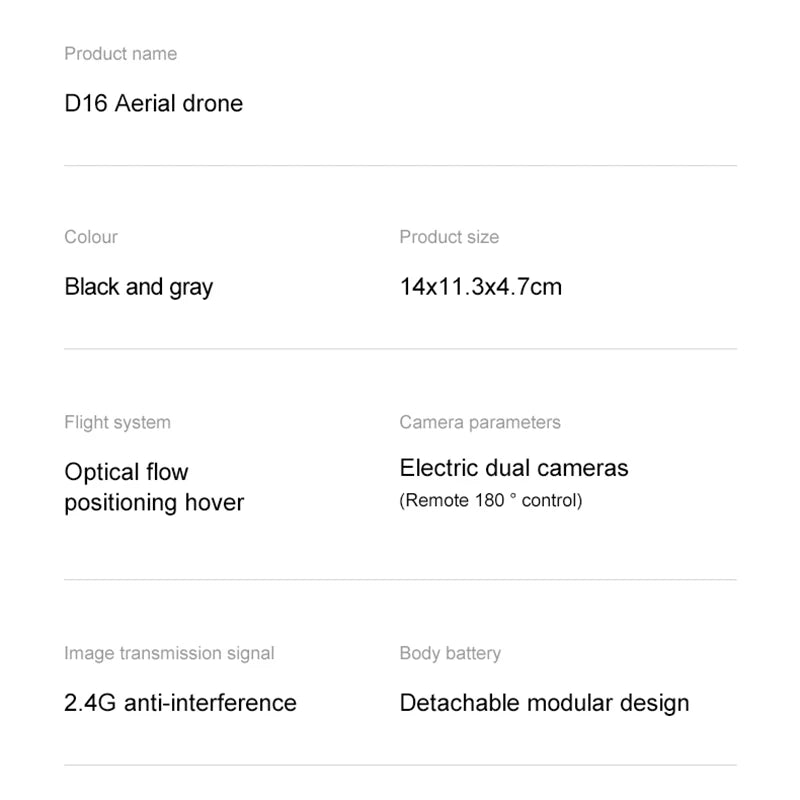 Xiaomi D16 Mini Drone 8K HD-VR Dual-camera 180 ° ESC Optical Flow obstacle avoidance Motor Drone UAV Remote Control Quadcopter