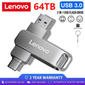Lenovo 64TB USB 3.2 Pen Drive 16TB 2TB USB Stick High Speed Transfer Metal Portable SSD Pendrive Cle U Disk Flash Drive Memoria