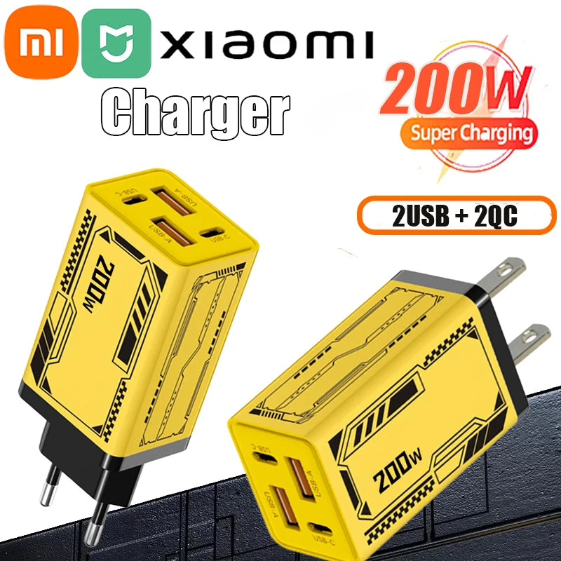Xiaomi Gan 200W Multi Port Charger With Dual Pd And Dual Typec Charging Head Suitable For Huawei Iphone Charger Fast Charging