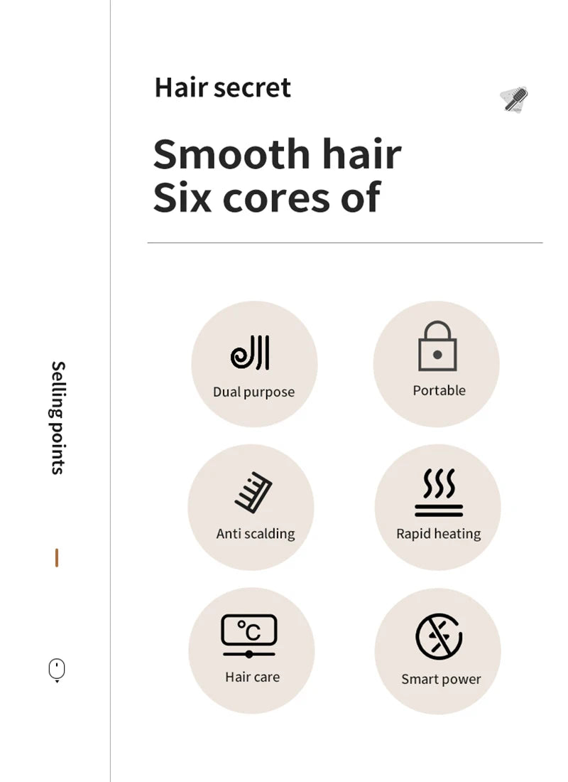 Electric Heating Straight Comb Double Use LCD Electric Hair Straightener Curler Anti-Scalding Styling Tool Straightening Brush