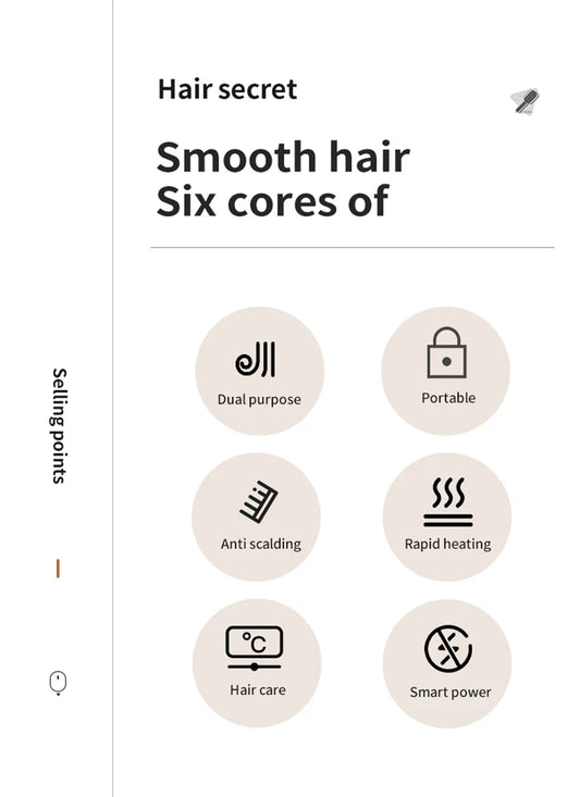 Electric Heating Straight Comb Double Use LCD Electric Hair Straightener Curler Anti-Scalding Styling Tool Straightening Brush