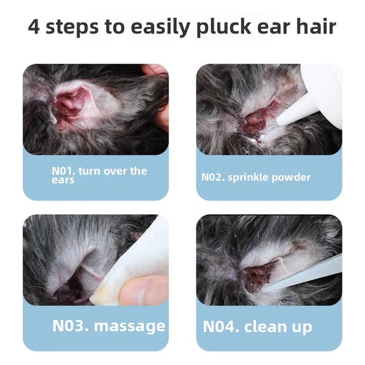 PetClear Pet Ear Hair Removal Powder 30g for Pet Care Ear Cleaning And Maintenance
