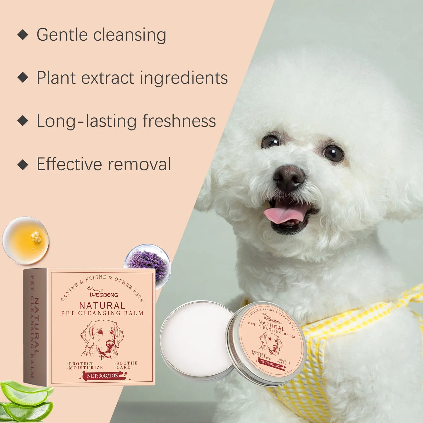 Pet Tears Cleansing Cream, Gentle Cleansing Pet Cat and Dog Tears Care Eye Care Cleansing Cream