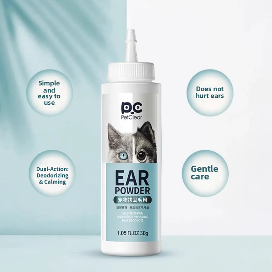 PetClear Pet Ear Hair Removal Powder 30g for Pet Care Ear Cleaning And Maintenance