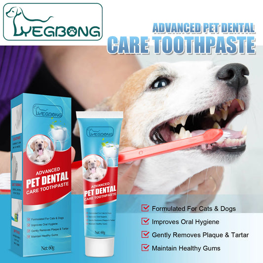 Pet Oral Care Toothpaste–Cleans Tartar&Plaque for Dogs,Freshens Breath&Deodorizes Mouth,Prevents Tartar,Edible for Cats&Dogs