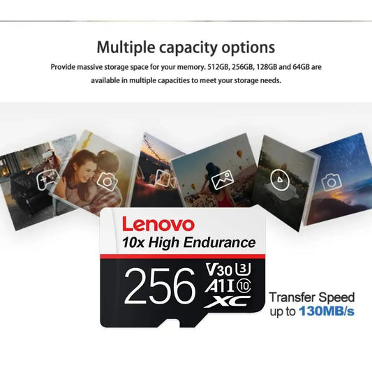 Lenovo 2TB Memory  Card 1TB 512GB SD Card 256GB Ultra-fast Transfer Micro TF SD Card 128GB Cartao De Memoria For Phone PC