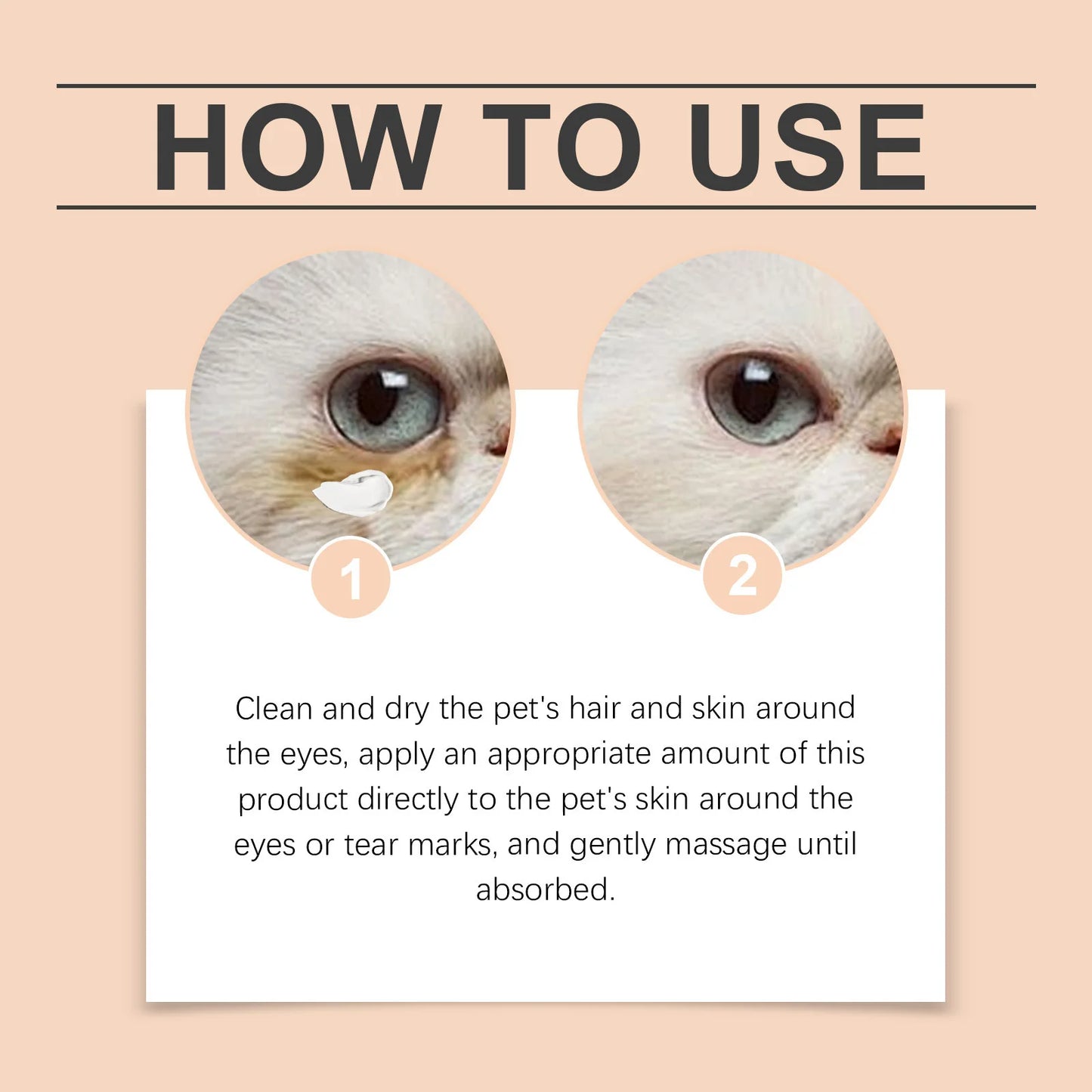 Pet Tears Cleansing Cream, Gentle Cleansing Pet Cat and Dog Tears Care Eye Care Cleansing Cream