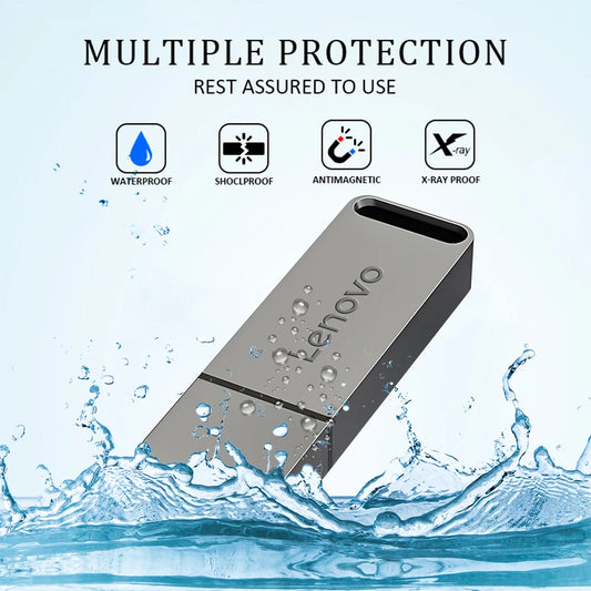 Lenovo Metal 64TB U Disk Flash Drive USB 3.0 High Speed File Transfer 16TB 8TB Ultra-large Capacity Waterproof Mechanical Style