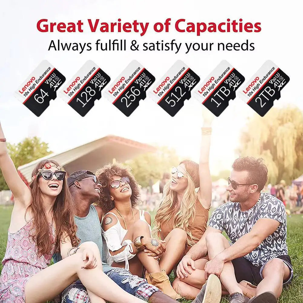 Lenovo 2TB Memory  Card 1TB 512GB SD Card 256GB Ultra-fast Transfer Micro TF SD Card 128GB Cartao De Memoria For Phone PC