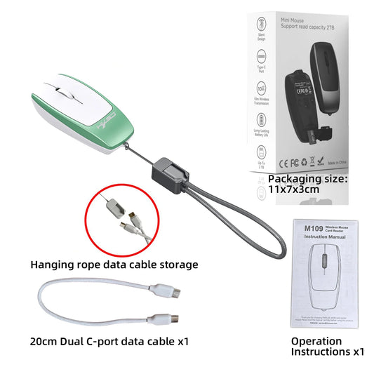 Portable Bluetooth 5.1 Wireless Mini Mouse Rechargeable TF Card Reader Silent Adjustable DPI Mouse for Phone Tablet Notebook