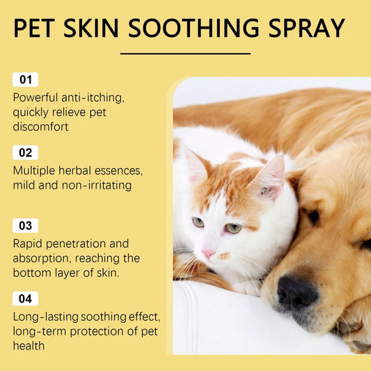 Pet Skin Spray Dog & Cat Skin Care Spray, Soothing Spray Cleansing & Softening Skin, Soothing Anti-Itch Spray Nourishing Spray