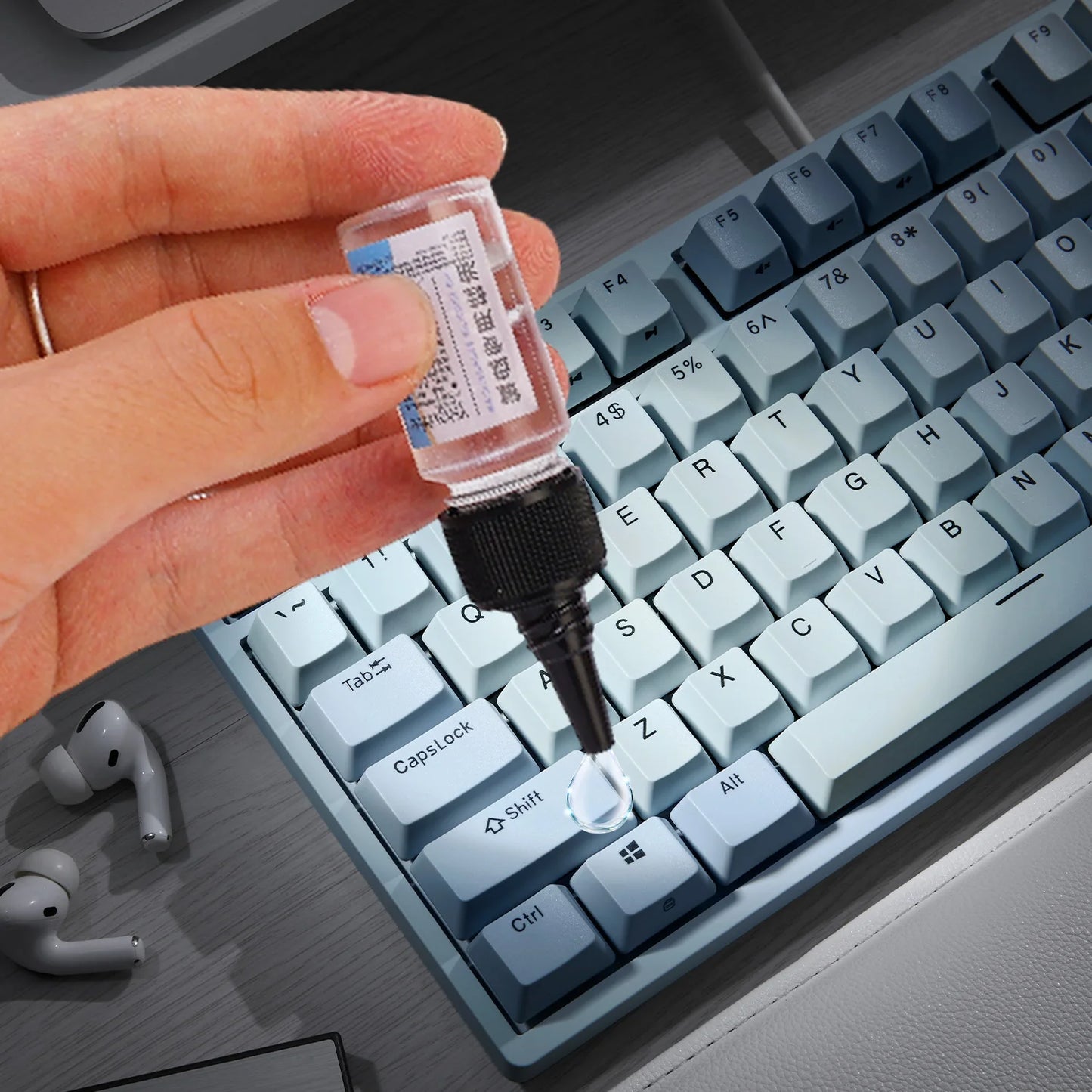 4 in 1 Mechanical Keyboard Lubricant Grease Oil for Axes Mechanical Friction Lubrication Kit with Brush Keycap Puller Set