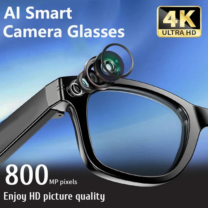 4K AI Smart Photochromic Glasses Multifunction Camera Bluetooth Call Voice Assistant Music Player Translate Glasses For Xiaomi