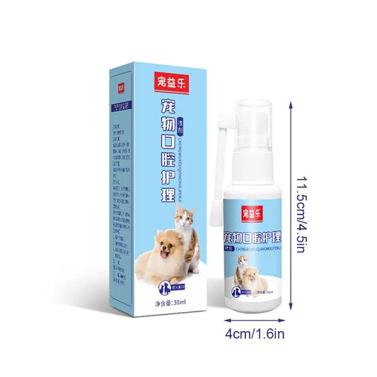 Pet Oral Care Spray for Cat Dog Instant Pet Fresh Breath Dental Care Teeth Cleaning Anti Inflammatory Dog Gingivitis Treatment