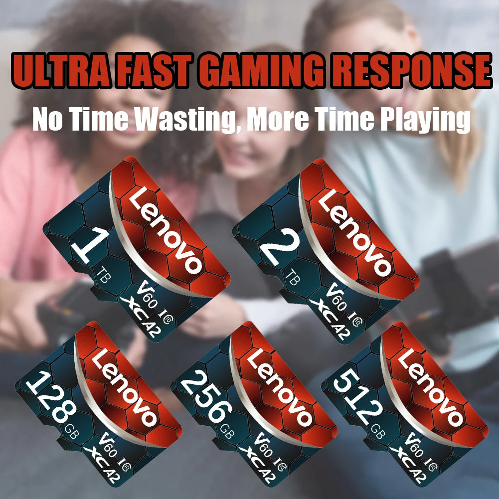 Lenovo 2TB A2 1TB Micro SD Card High Speed Memory Card 512GB 128GB MicroSD U3 TF Flash Card for Xiaomi Phone Camera table PC