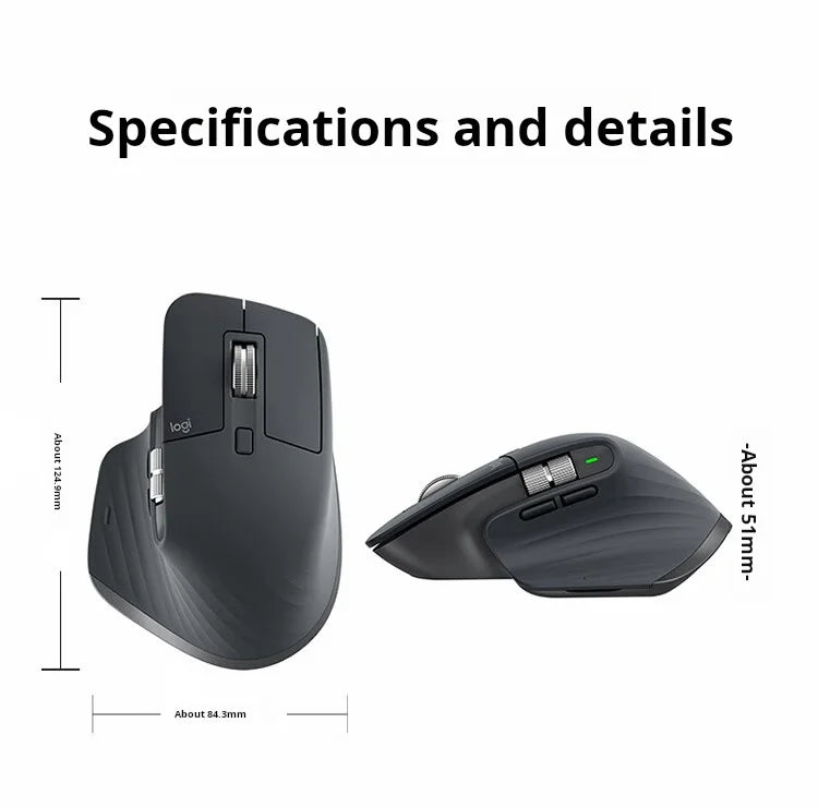 Logitech MX Master 3S Wireless Bluetooth Mouse Business Office Softtone Mouse Ergonomic Business Office Mouse