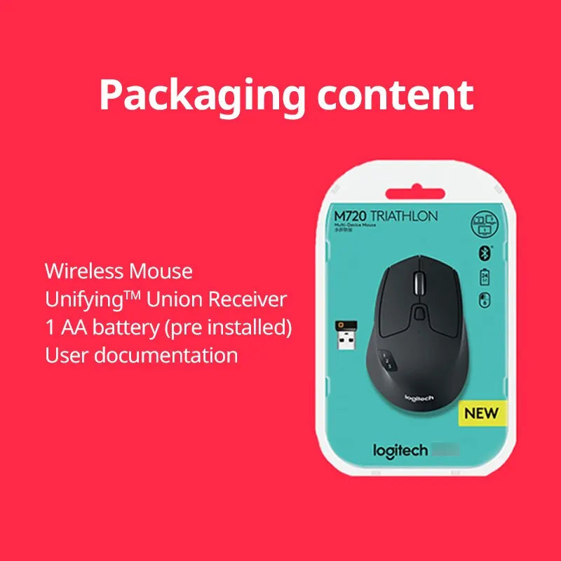Logitech M720 Bluetooth Wireless Mouse Union Dual Mode Multi-Device Office Efficient Comfortable Mouse For Laptop Accessoires