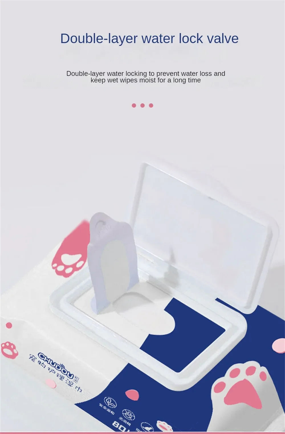 Pet Wipes Ro Pure Water Formula Pet Care Pet Health Care and Cleaning Pet Specific Cleaning Deodorizing Wet Tissue No Wash