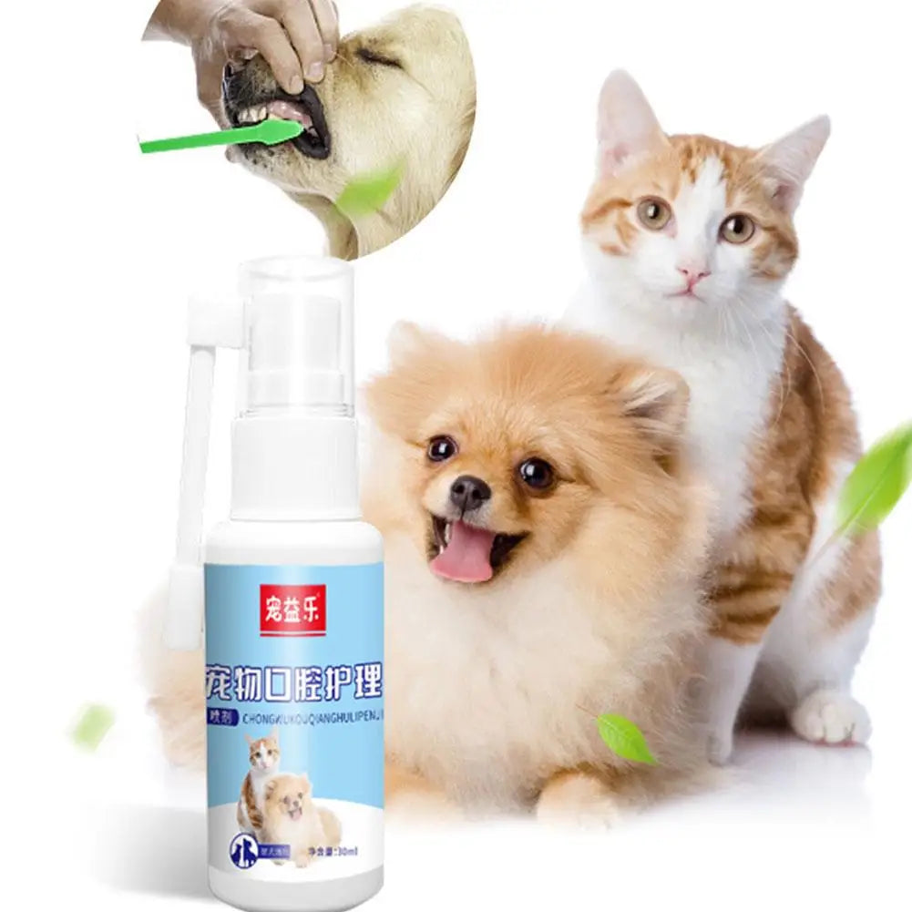 Pet Oral Care Spray for Cat Dog Instant Pet Fresh Breath Dental Care Teeth Cleaning Anti Inflammatory Dog Gingivitis Treatment