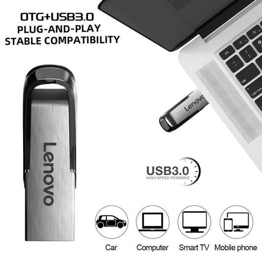 Lenovo Flash Drives 2TB Usb 3.0 Mini High Speed Metal Pendrive 1TB 512GB Stick Portable Drive Waterproof Memoria Storage U Disk