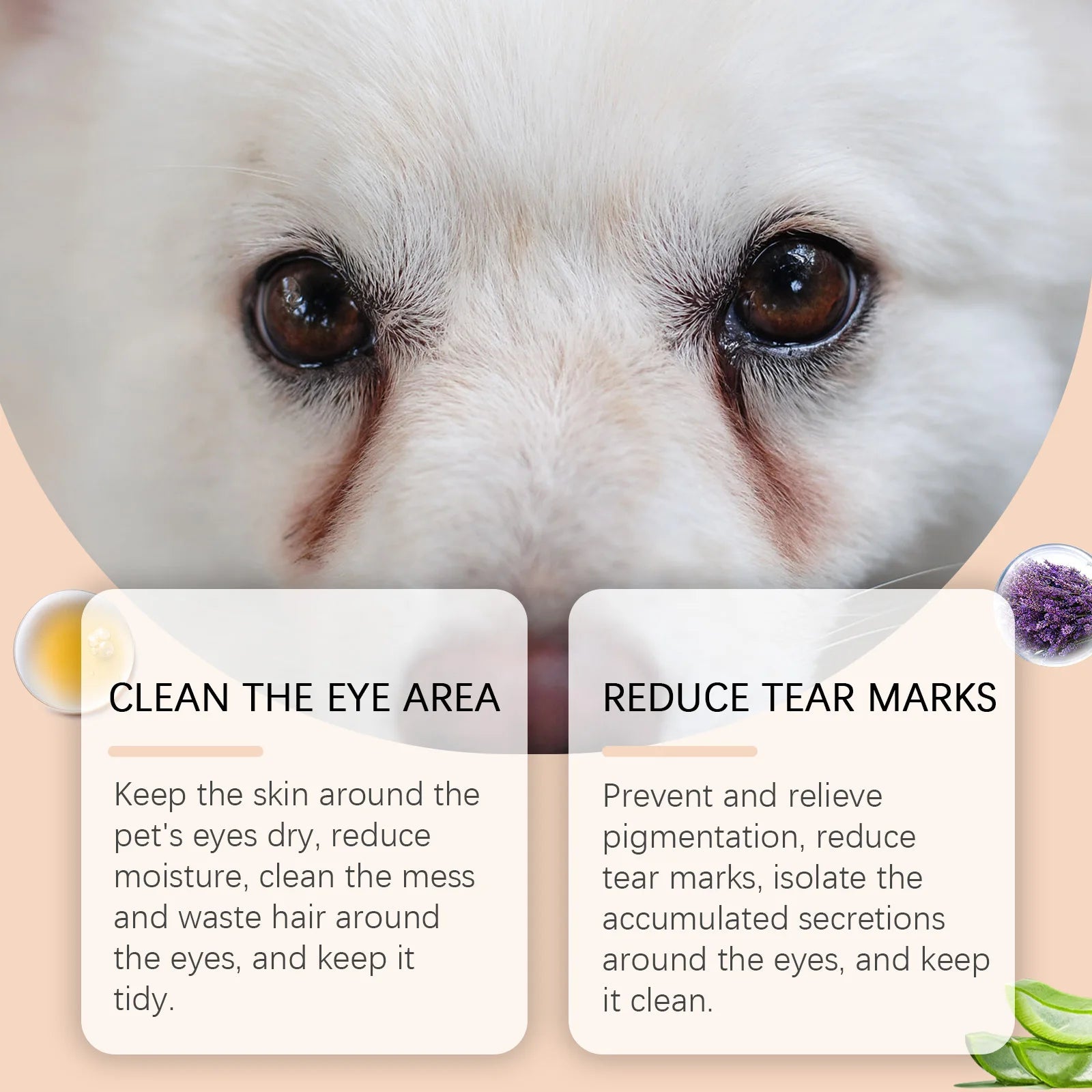 Pet Tears Cleansing Cream, Gentle Cleansing Pet Cat and Dog Tears Care Eye Care Cleansing Cream