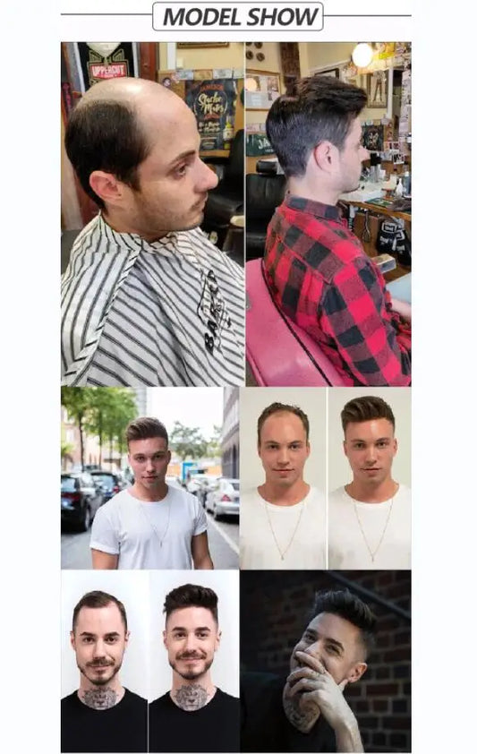 Toupee for Men Fine Mono Men Toupee Human Hair Replacement System Hair Prosthesis Natural Black Hair Units